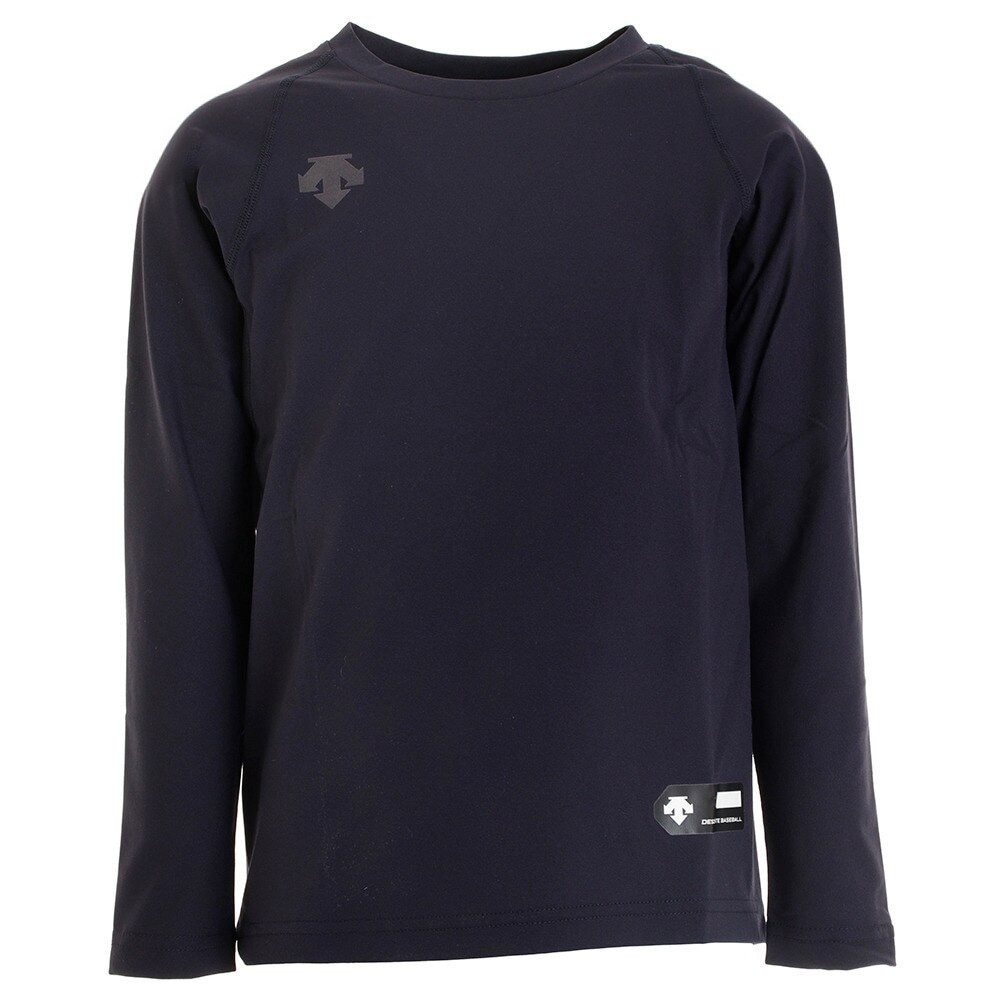 デサント（DESCENTE）（キッズ）野球 アンダーシャツ ジュニア 丸首 長袖 インナー シャツ JSTD-771 ネイビー 速乾