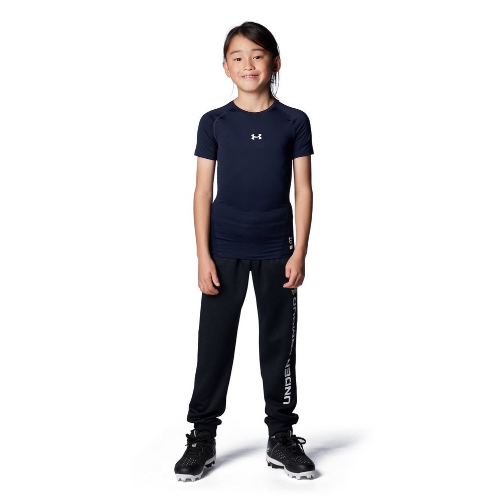 アンダーアーマー（UNDER ARMOUR）（キッズ）野球 ジュニア ヒートギアアーマー コンプレッション 半袖クルーネック アンダーシャツ 1384751 410 速乾