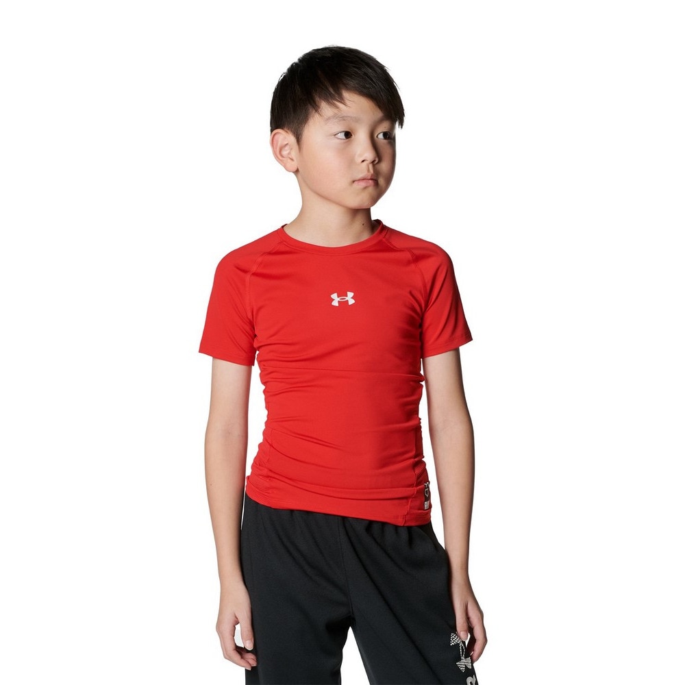 アンダーアーマー（UNDER ARMOUR）（キッズ）野球 ジュニア ヒートギアアーマー コンプレッション 半袖クルーネック アンダーシャツ 1384751 600 速乾