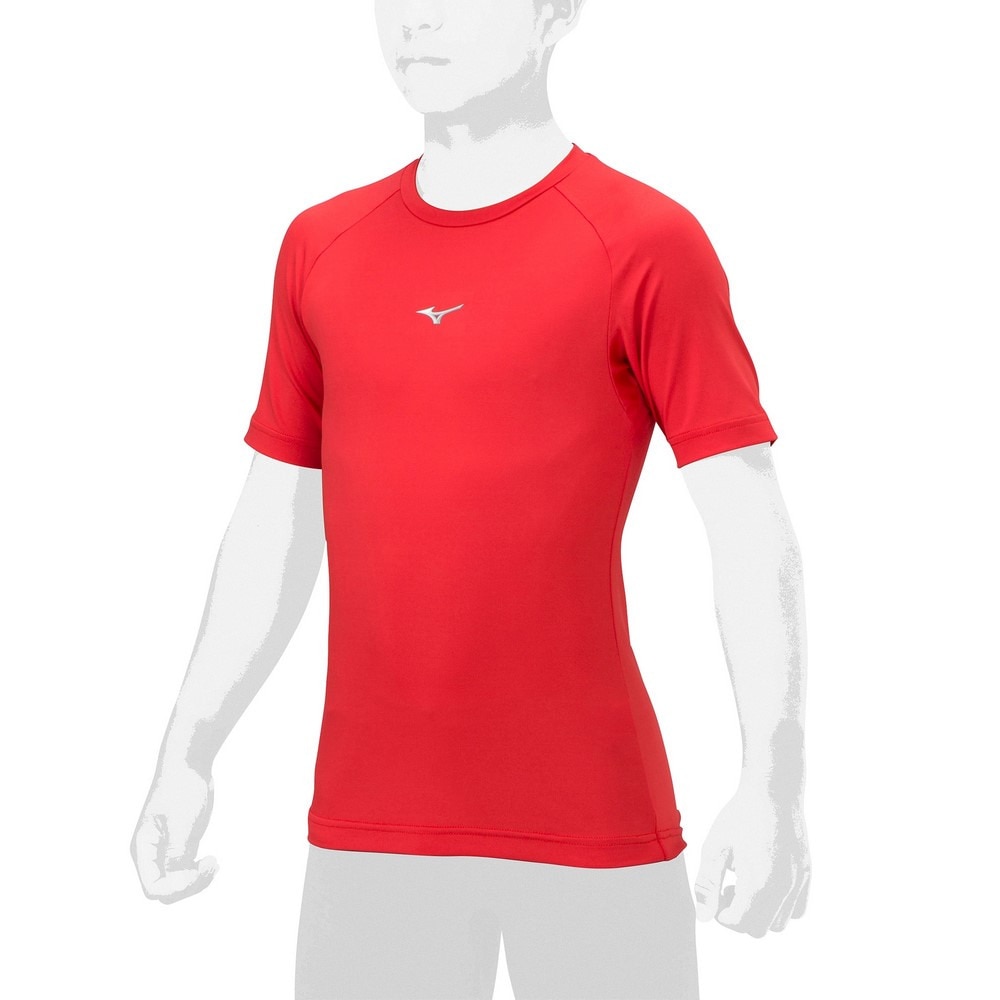 ミズノ（MIZUNO）（キッズ）野球 アンダーシャツ ジュニア ローネック 半袖 12JAAP5262 速乾