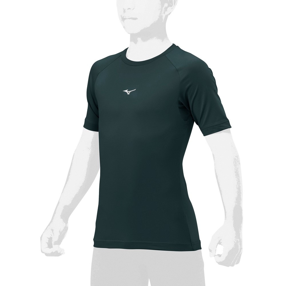 ミズノ（MIZUNO）（キッズ）野球 アンダーシャツ ジュニア ローネック 半袖 12JAAP5234 速乾