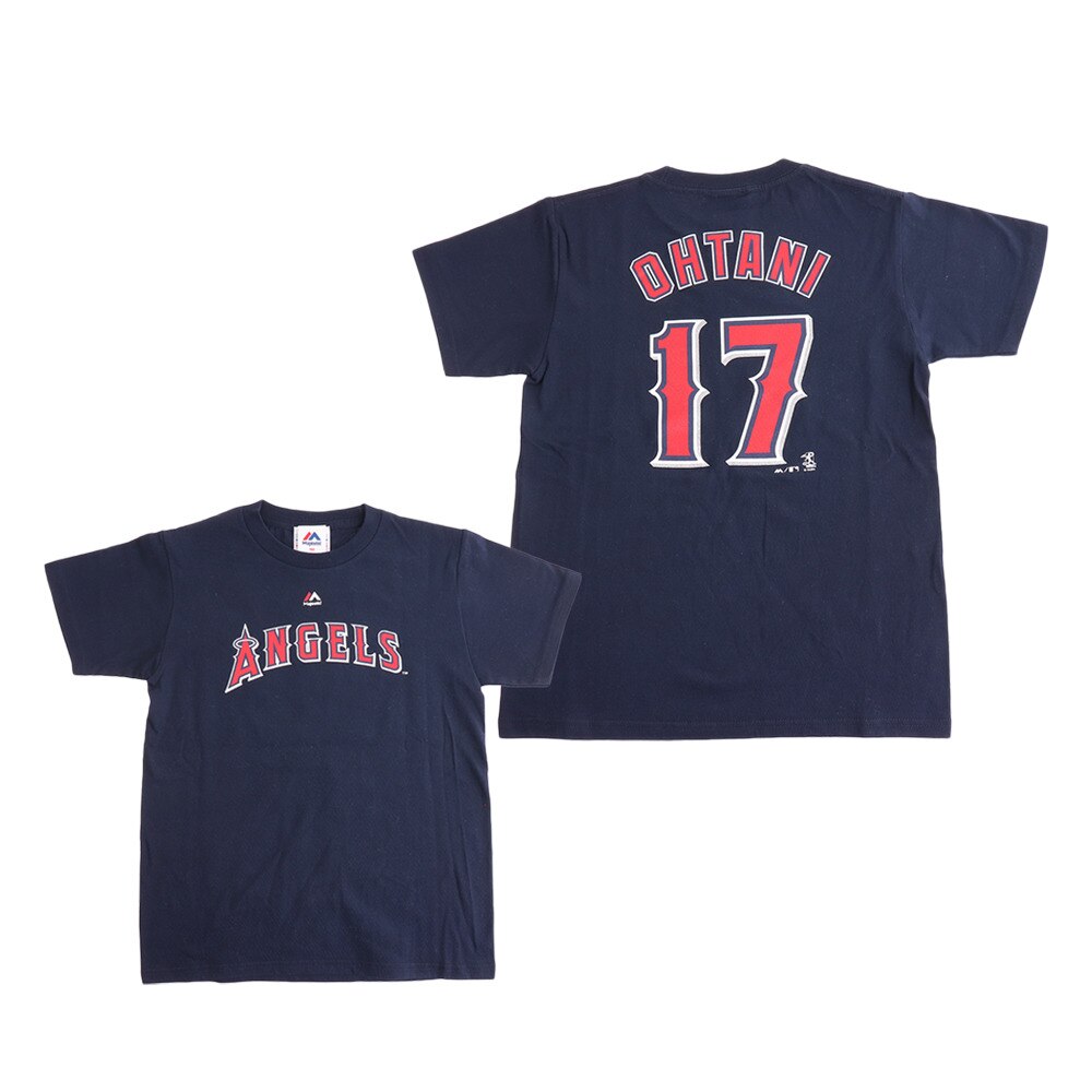  ジュニア 大谷翔平 ロサンゼルス・エンゼルス ネーム&ナンバーTシャツ MM08-ANG-0098-NVY5-17Jr 【野球 ウェア ジュニア】
