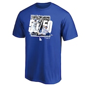 (キッズ)50-50 野球ウェア ジュニア 大谷翔平 50-50 FIRST ONE IN MLB HISTORY Tシャツ ML01-24FW-0006-BLU-JR