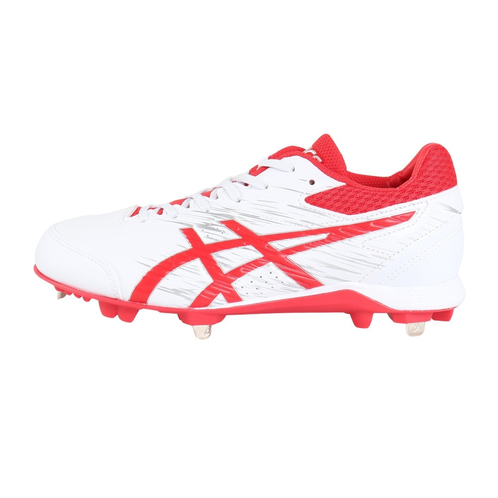 アシックス（ASICS）（メンズ）野球スパイク 金具 一般 NEOREVIVE 4 (ネオリバイブ 4)1123A022.101 ホワイト×レッド(白赤)
