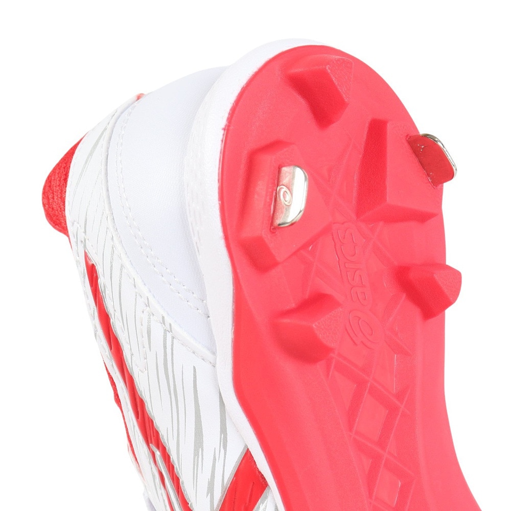 アシックス（ASICS）（メンズ）野球スパイク 金具 一般 NEOREVIVE 4 (ネオリバイブ 4)1123A022.101 ホワイト×レッド(白赤)