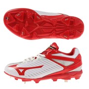 ミズノ（MIZUNO）（メンズ）野球スパイク 埋め込み 金具 グローバルエリート GEキャンバーPS 11GM181262 レッド ホワイト