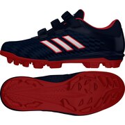 アディダス（adidas）（メンズ）野球スパイク ベルト ポイント 一般 アディゼロ スタビル ロー AC OLY FX0624 黒 × 赤
