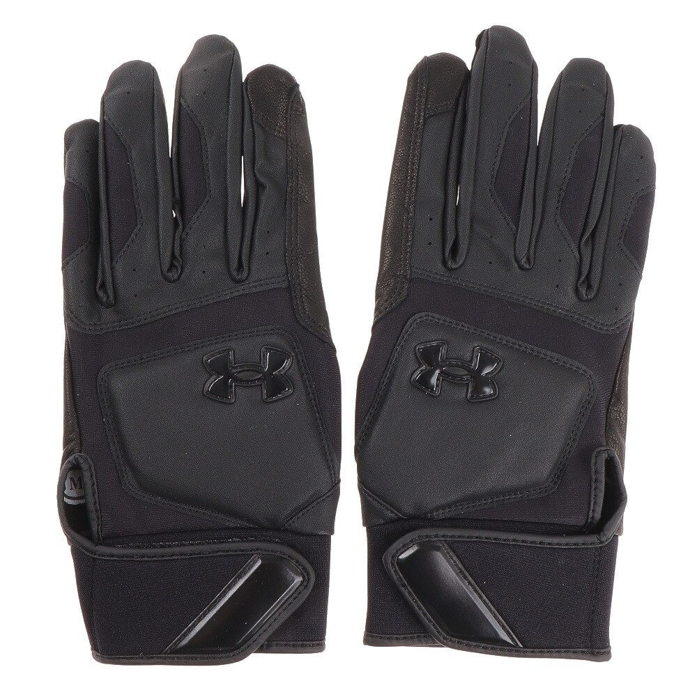アンダーアーマー（UNDER ARMOUR）（メンズ）バッティンググローブ 両手用 ヤード ノンカラー 1364497 BLK/BLK BB 高校野球対応 黒
