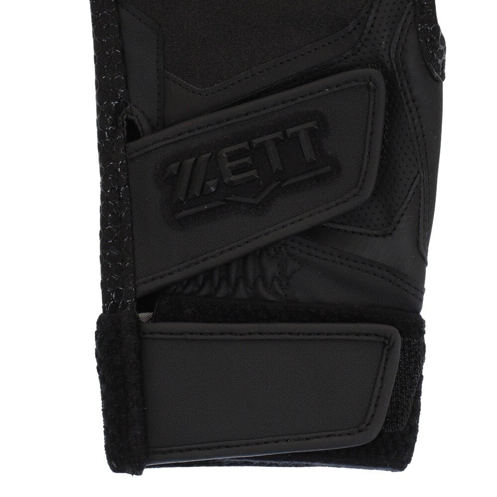 ゼット（ZETT）（メンズ）バッティンググローブ 両手用 野球 シリコン加工手袋 Wベルト BG719HS-1900 高校野球対応 黒