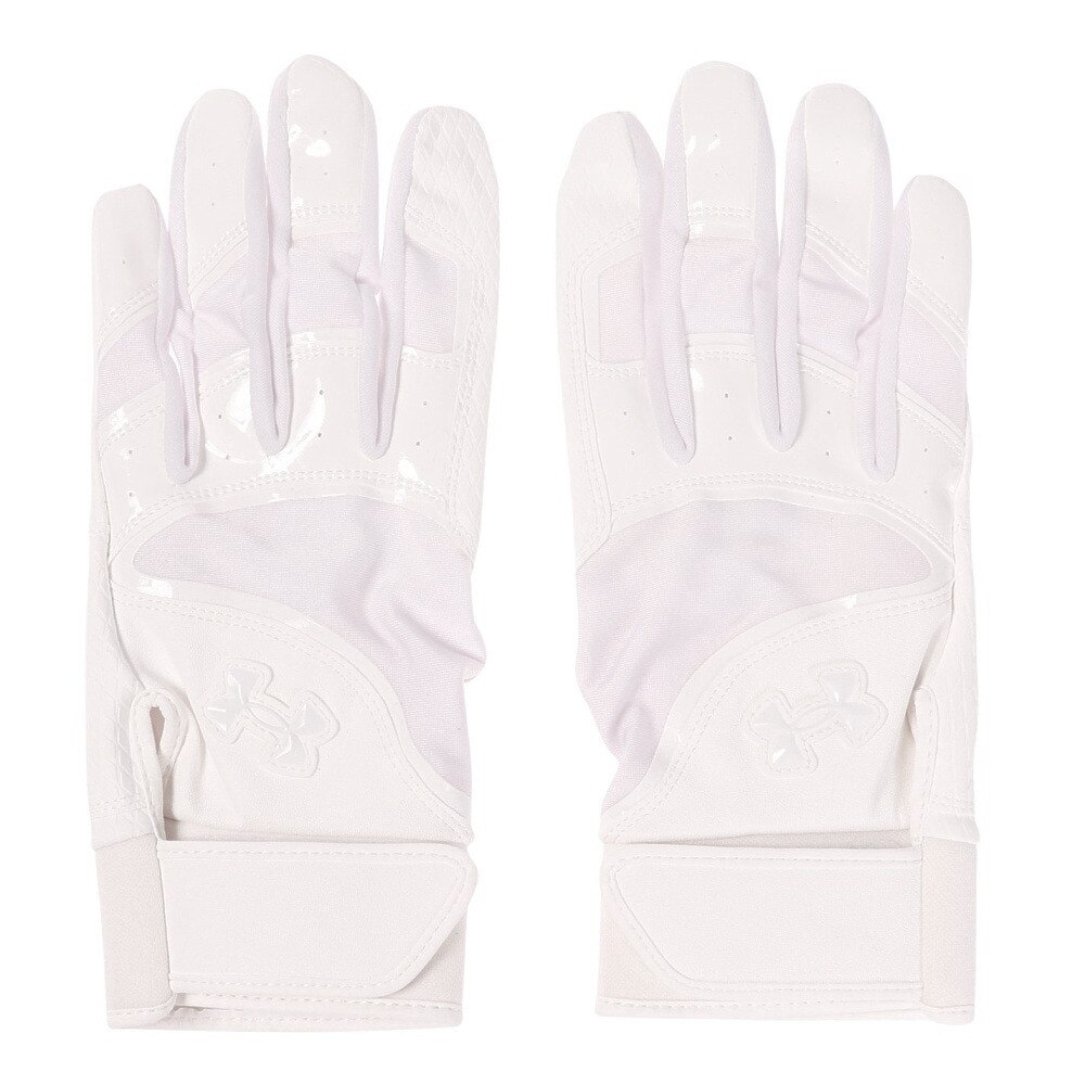 アンダーアーマー（UNDER ARMOUR）（メンズ）バッティング用グローブ 両手用 野球 クリーンアップ ノンカラー 1371973 100 高校野球対応 白★★★