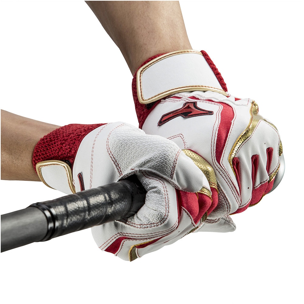 ミズノ（MIZUNO）（メンズ）バッティンググローブ 両手用 野球 ウィルドライブ レッド 1EJEA24001
