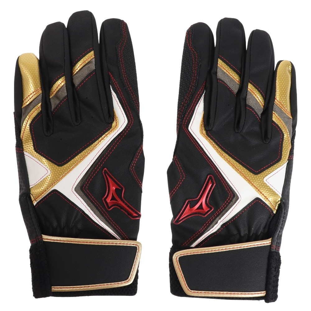 ミズノ（MIZUNO）（メンズ）バッティンググローブ 両手用 野球 ウィルドライブ レッド 1EJEA24009