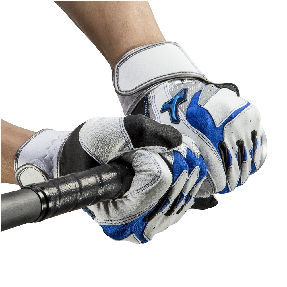 ミズノ（MIZUNO）（メンズ）バッティンググローブ 両手用 野球 ウィルドライブ ブルー 1EJEA24501