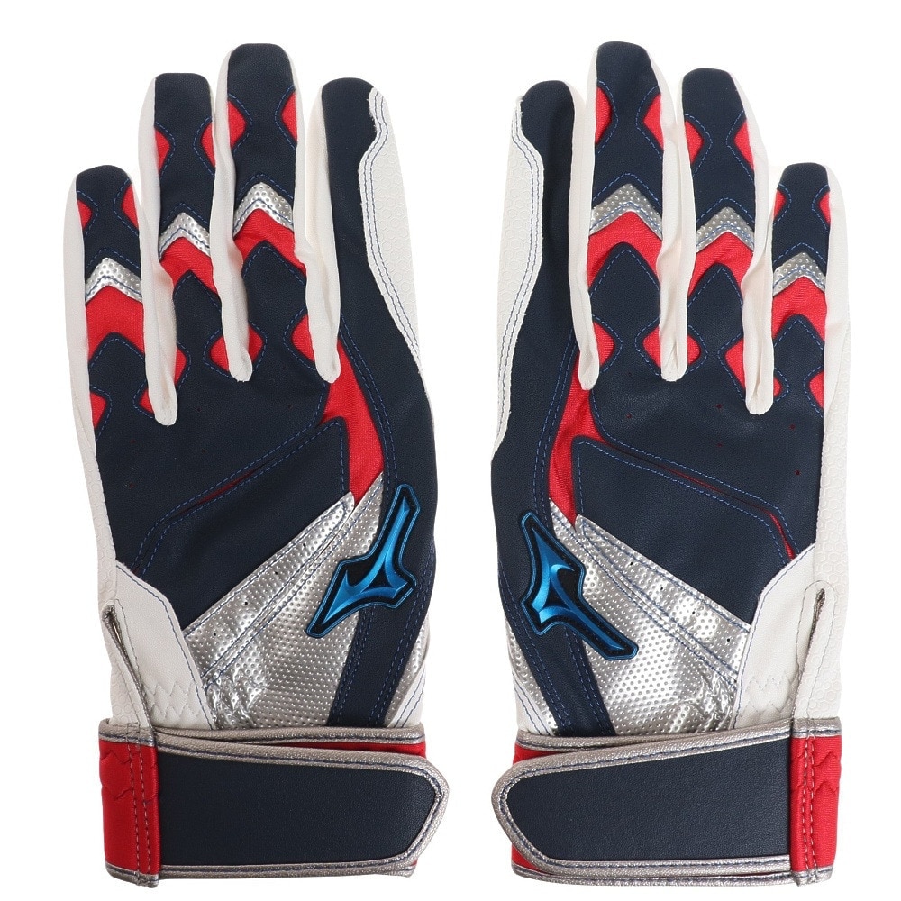 ミズノ（MIZUNO）（メンズ）バッティンググローブ 両手用 野球 ウィルドライブ ブルー 1EJEA24514