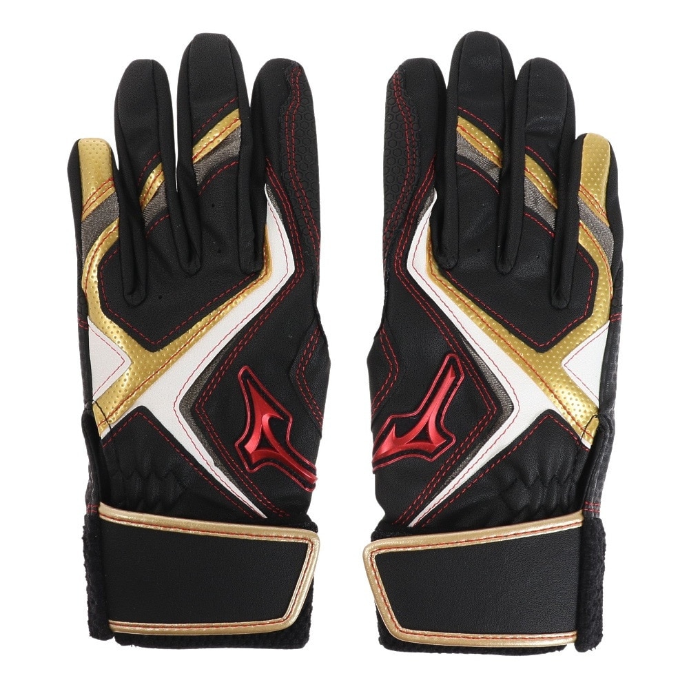 ミズノ（MIZUNO）（キッズ）ジュニア バッティンググローブ 両手用 野球 ウィルドライブ レッド 1EJEY24009