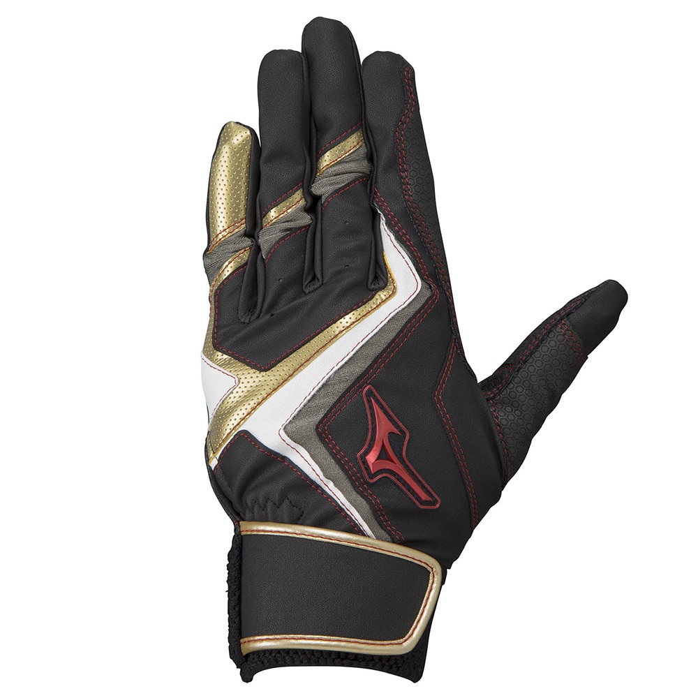 ミズノ（MIZUNO）（キッズ）ジュニア バッティンググローブ 両手用 野球 ウィルドライブ レッド 1EJEY24009