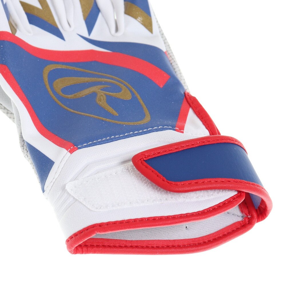 ローリングス（Rawlings）（メンズ）バッティンググローブ 両手用 野球 ミレニア バッティンググラブ EBG22S01-W/BLU-M