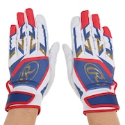 ローリングス（Rawlings）（メンズ）バッティンググローブ 両手用  野球 ミレニア バッティンググラブ EBG22S01-W/BLU-M