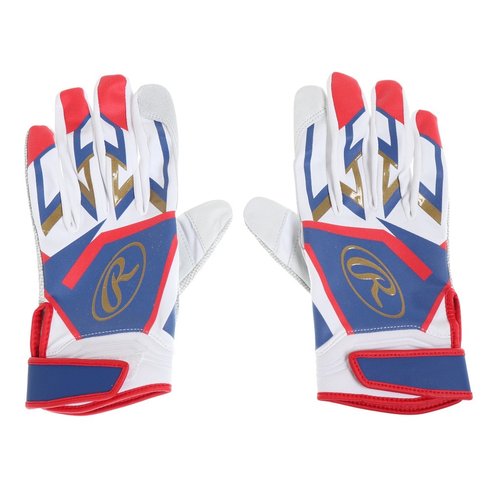 ローリングス（Rawlings）（メンズ）バッティング用グローブ 両手用 野球 ミレニア バッティンググラブ EBG22S01-W/BLU-XL