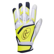 ローリングス（Rawlings）（メンズ）バッティンググローブ 両手用  ミレニア バッティンググラブ Lサイズ EBG22S01-W/LIME-L