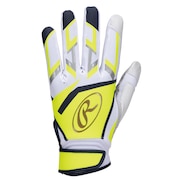 ローリングス（Rawlings）（メンズ）バッティンググローブ 両手用  ミレニア バッティンググラブ Mサイズ EBG22S01-W/LIME-M