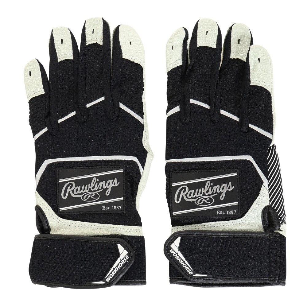 ローリングス（Rawlings）（メンズ）バッティング用グローブ 両手用 野球 パッチロゴ バッティンググラブ Lサイズ WH22BG-B-USA L