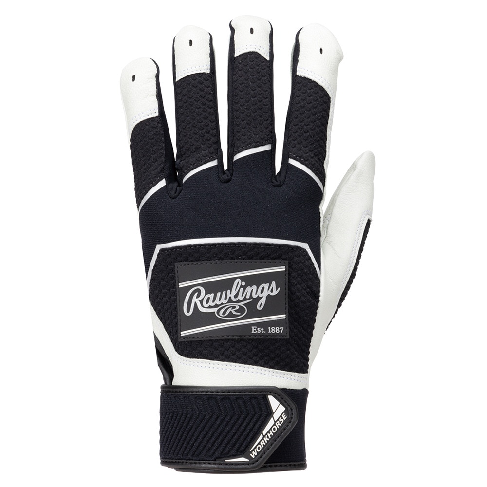 ローリングス（Rawlings）（メンズ）バッティング用グローブ 両手用 野球 パッチロゴ バッティンググラブ Lサイズ WH22BG-B-USA L