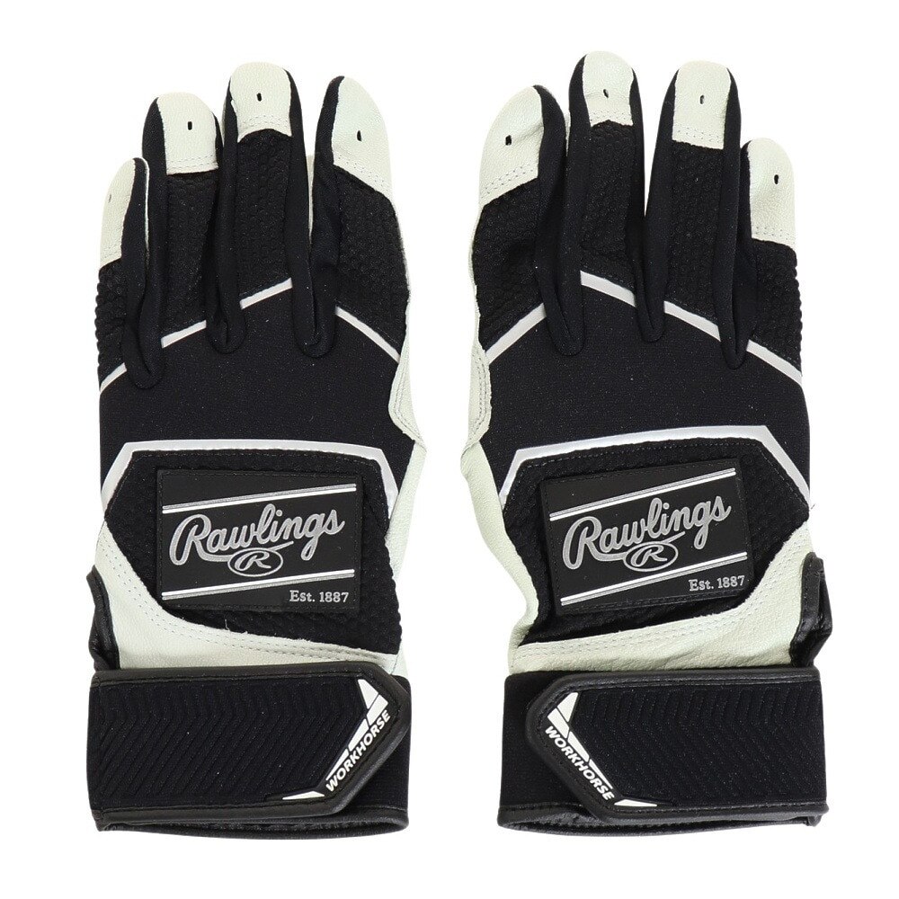 ローリングス（Rawlings）（メンズ）バッティング用グローブ 両手用 野球 パッチロゴ バッティンググラブ Sサイズ WH22BG-B-USA S