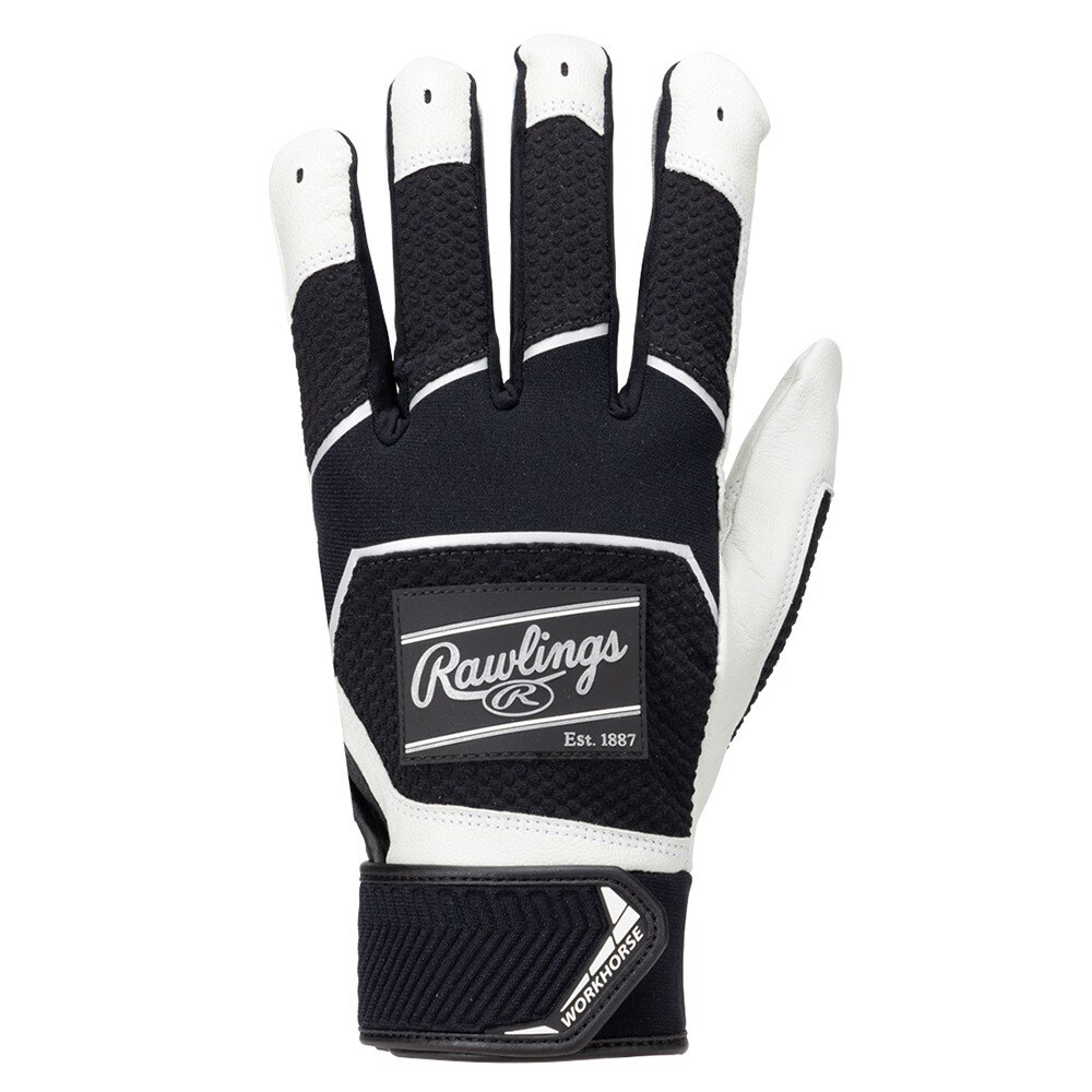 ローリングス（Rawlings）（メンズ）バッティング用グローブ 両手用 野球 パッチロゴ バッティンググラブ Sサイズ WH22BG-B-USA S