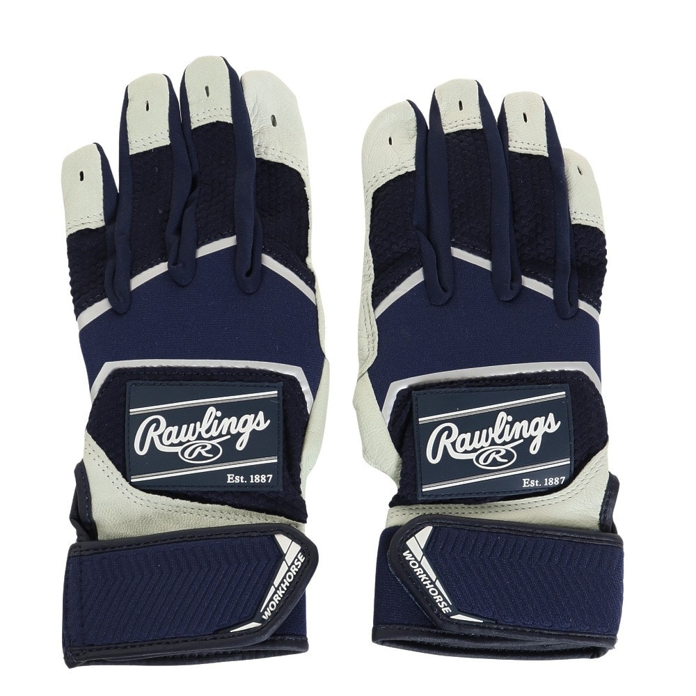 ローリングス（Rawlings）（メンズ）バッティング用グローブ 両手用 野球 パッチロゴ バッティンググラブ Lサイズ WH22BG-N-USA L
