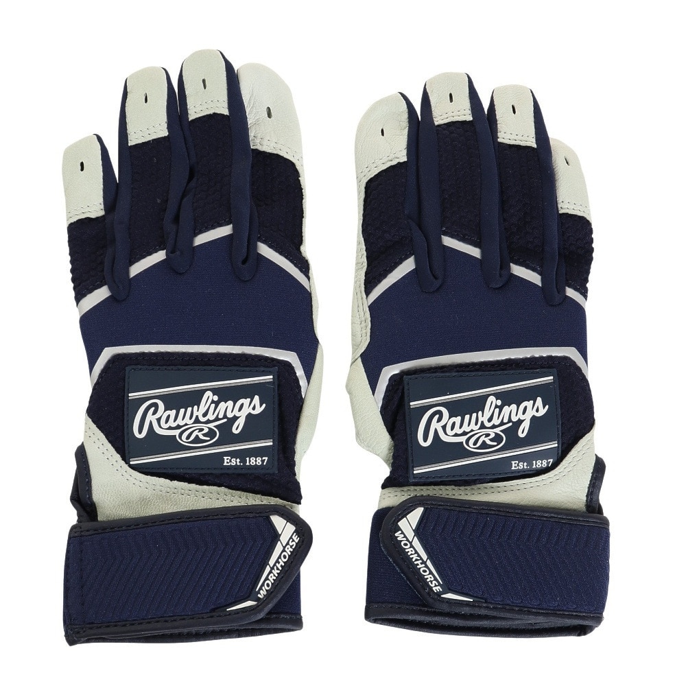 ローリングス（Rawlings）（メンズ）バッティング用グローブ 両手用 野球 パッチロゴ バッティンググラブ Sサイズ WH22BG-N-USA S