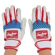 ローリングス（Rawlings）（メンズ）バッティンググローブ 両手用  野球 パッチロゴ バッティンググラブ WH22BG-USA/W-USA M