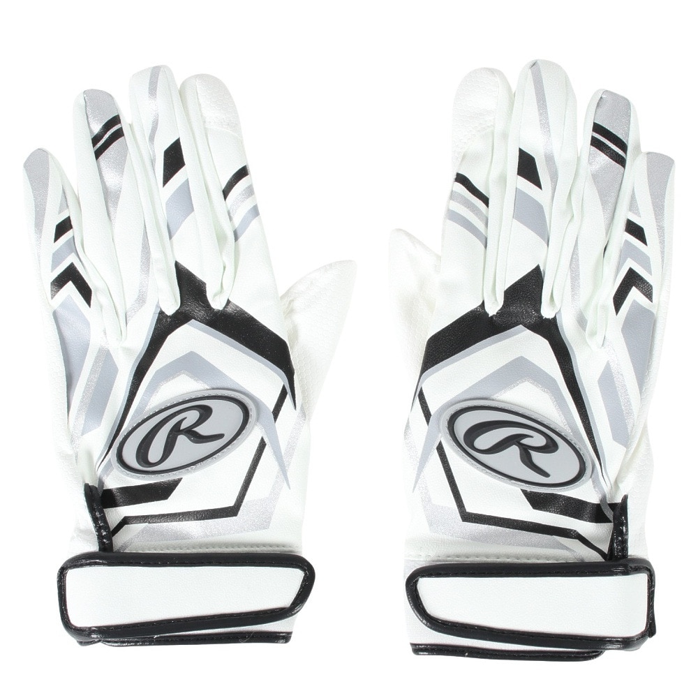 ローリングス（Rawlings）（メンズ、レディース）バッティング用グローブ 野球 両手用 バッティンググラブスリム EBG23S05SLIM-W/B