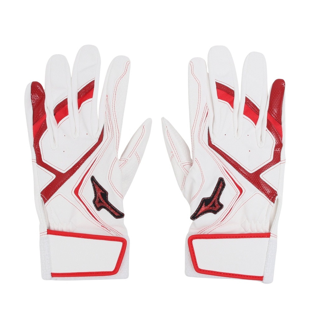 ミズノ（MIZUNO）（メンズ、レディース）バッティング用グローブ 野球 両手用 ウィルドライブ レッド 24AW 1EJEA54501