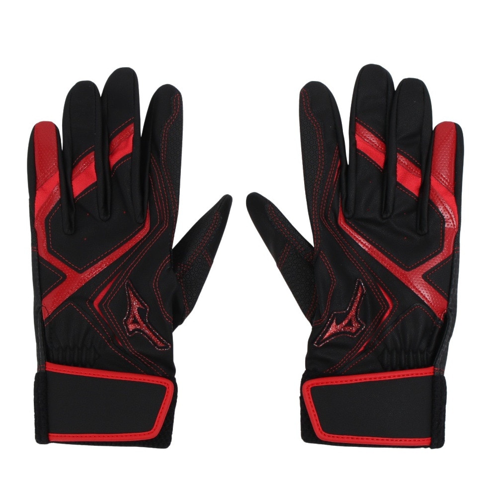 ミズノ（MIZUNO）（メンズ、レディース）バッティング用グローブ 野球 両手用 ウィルドライブ レッド 24AW 1EJEA54509