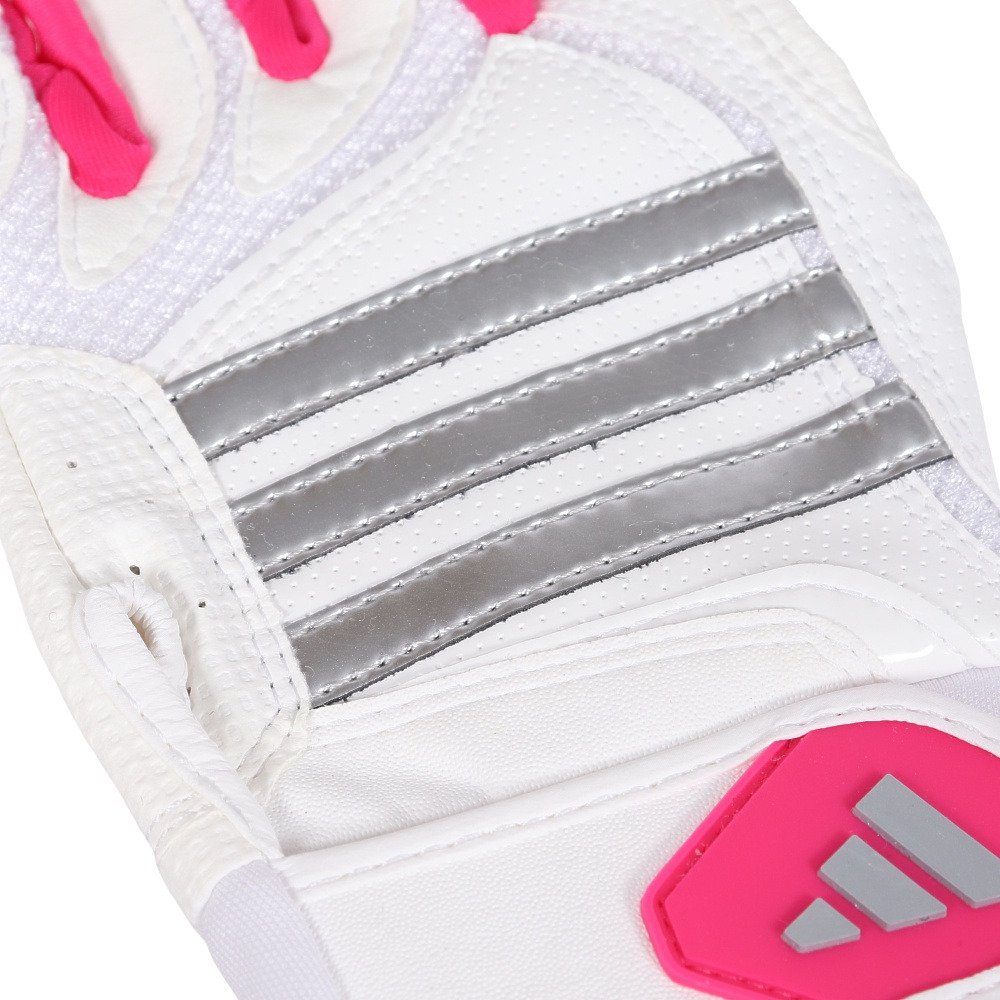  アディダス　軟式用　グローブ　白　ピンク　KQ496 ホワイト アディダス（adidas）（キッズ）ジュニア バッティング用グローブ 野球