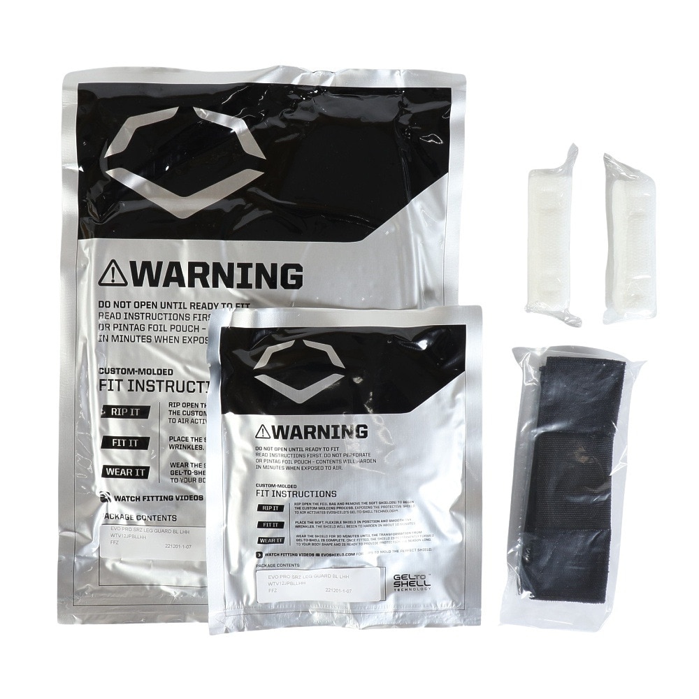 エボシールド（EVOSHIELD）（メンズ）カスタムフィット レッグガード フットガード 左打者用 黒 高校野球対応 成形 WTV12JPBLLHH