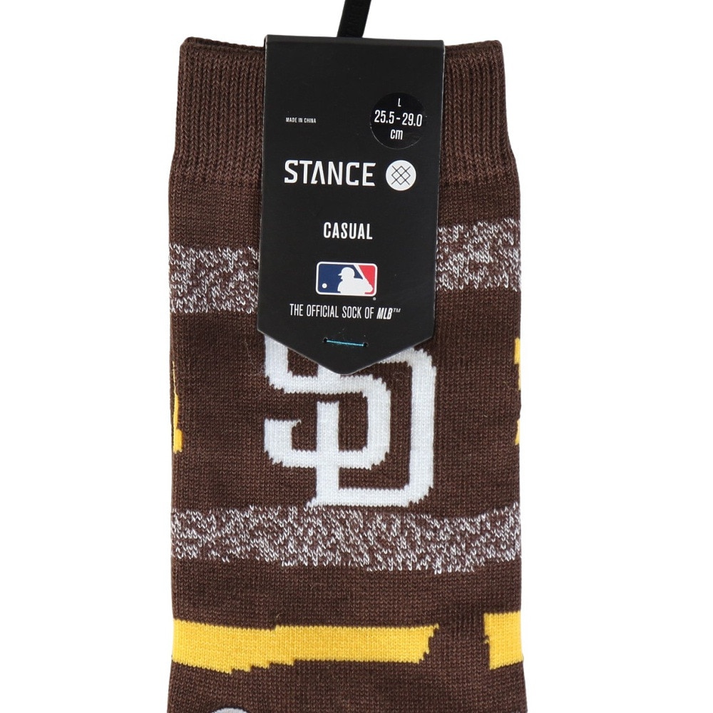 スタンス（STANCE）（メンズ）MLB チームソックス サンディエゴ パドレス SQUEEZE SDP A555A25SQSBRN