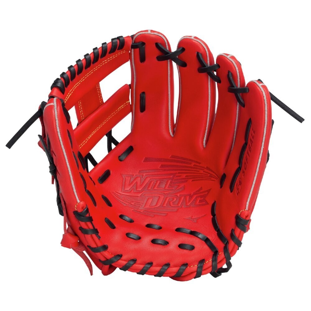ミズノ（MIZUNO）（メンズ、レディース）【新商品】 ソフトボール用グラブ グローブ 内野手用 ウィルドライブ レッド IBE サイズ9 1AJGS32413 7009