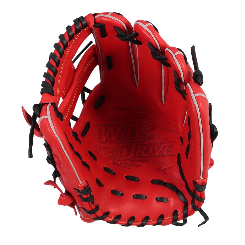 ミズノ（MIZUNO）（メンズ、レディース）ソフトボール用グラブ グローブ 内野手用 ウィルドライブ レッド IBE サイズ9 1AJGS32413 7009