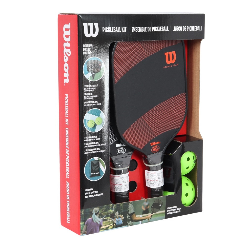 ウイルソン（Wilson）（メンズ、レディース、キッズ）ピックルボール キット 2PADDLES パドル2本 ボール2個入り WR195611U2