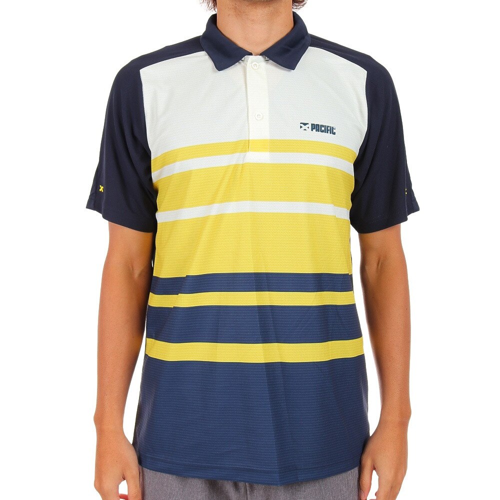 パシフィック（PACIFIC）（メンズ）ドライプラス OO ボーダー ポロシャツ PT20FM453 NVYYEL