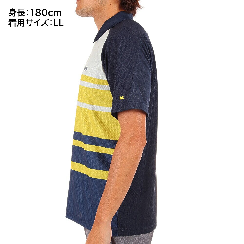 パシフィック（PACIFIC）（メンズ）ドライプラス OO ボーダー ポロシャツ PT20FM453 NVYYEL