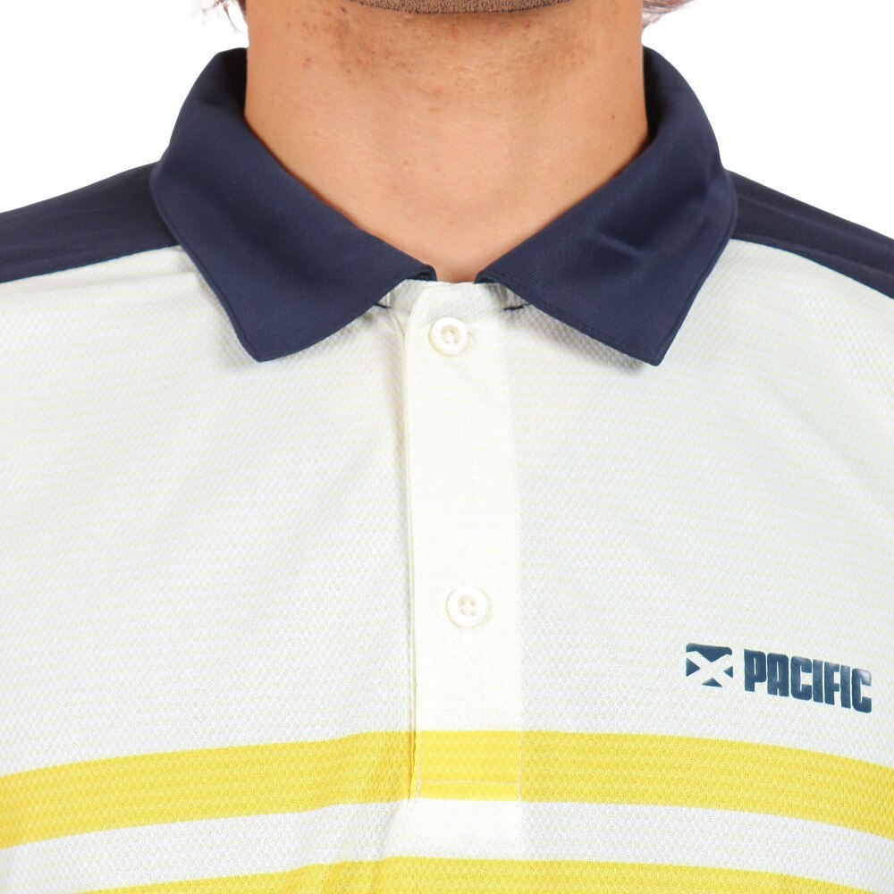 パシフィック（PACIFIC）（メンズ）ドライプラス OO ボーダー ポロシャツ PT20FM453 NVYYEL