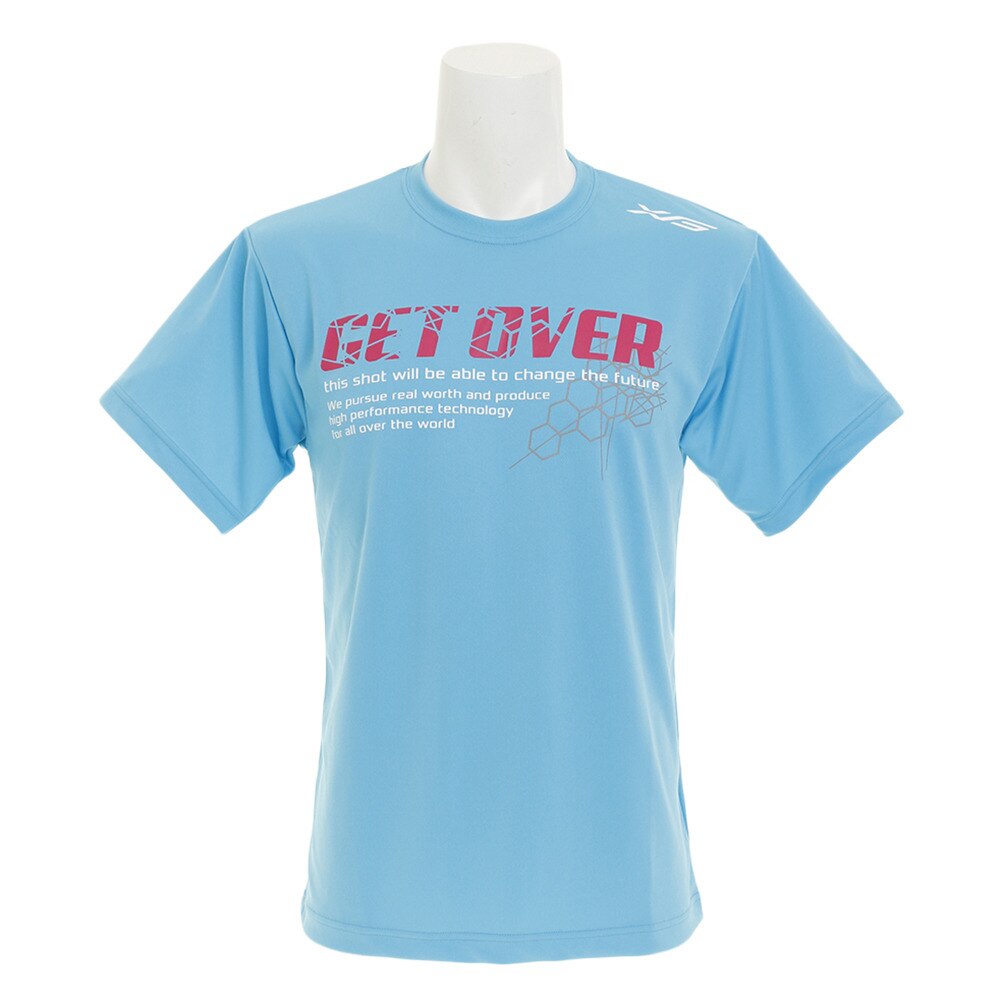  【大奉仕!多少のキズ汚れ有】Tシャツ メンズ 半袖 ドライプラス GET OVER 732G8ES1624 SAX テニスウェア