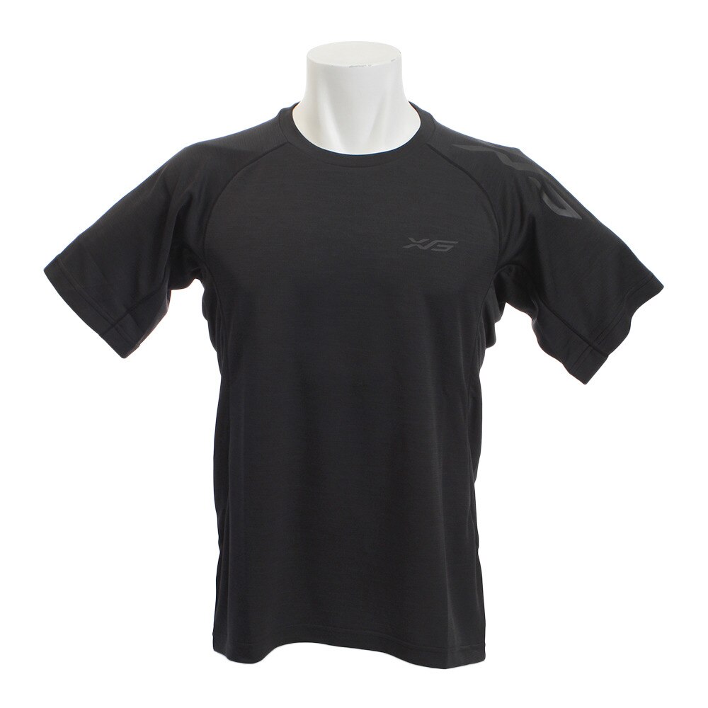  【大奉仕!多少のキズ汚れ有】テニスウェア メンズ 吸汗速乾 15半袖Tシャツ 732G8TF1611 BLK 