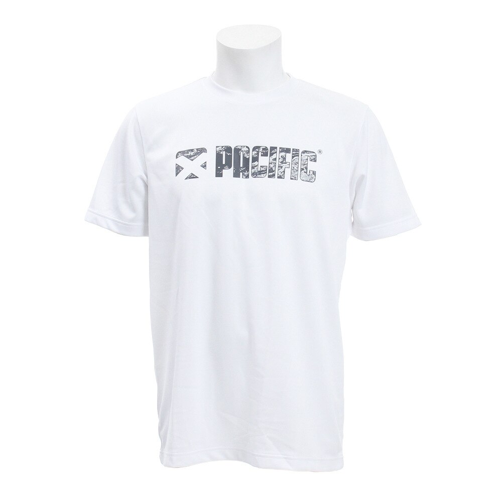 パシフィック｜テニス Tシャツ メンズ 半袖 ドライプラス ロゴ PT19SM701 WHT - スポーツ用品はスーパースポーツゼビオ