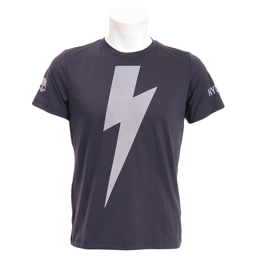 テニス ウェア メンズ Tシャツ 半袖 サンダーボルト テク T00086 BLACK