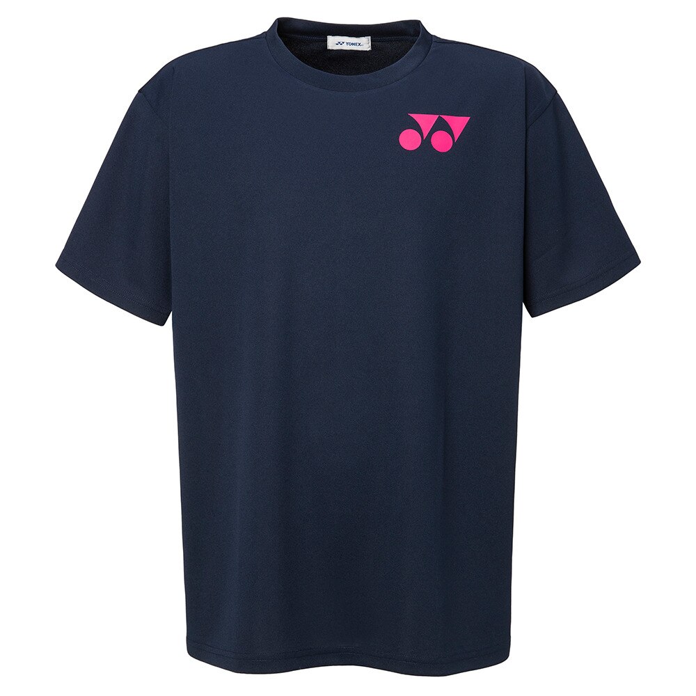 テニスウェア Tシャツ メンズ RWX20001-675 半袖 吸汗速乾 ワンポイントロゴ ネイビー×ピンク