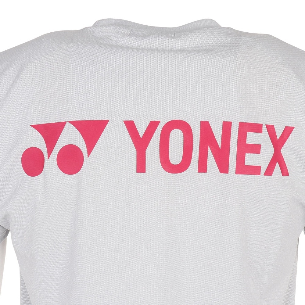YONEX テニスウェア ワンポイント 半袖Ｔシャツ 黒×赤 Ｏサイズ（ＸＬ）